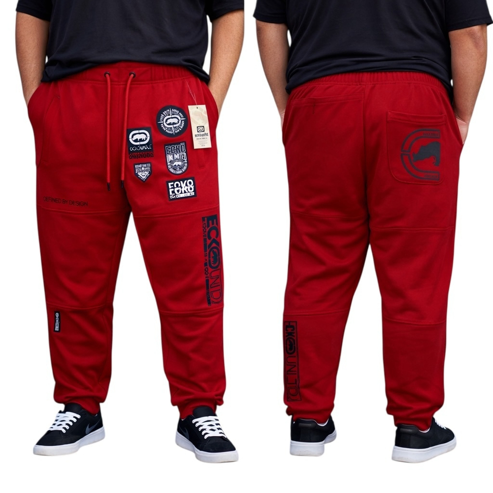NWOT Ecko Unltd Red Logo Graphic Jogger Sweatpants Streetwear Hip Hop Track 2XL